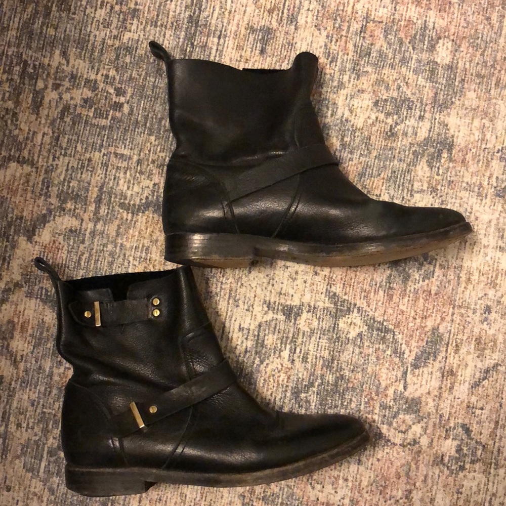 Joie leather motorcycle boots 7.5 37.5